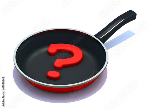 question mark on the frying pan