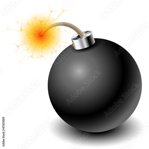 Bomb with burning cord