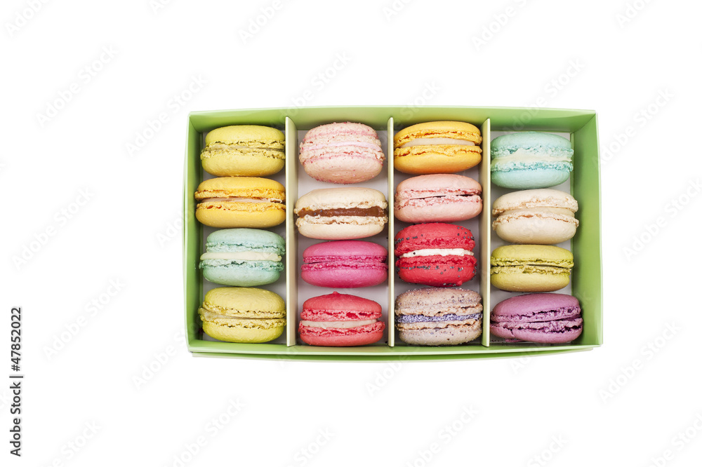 macaroon in paper box