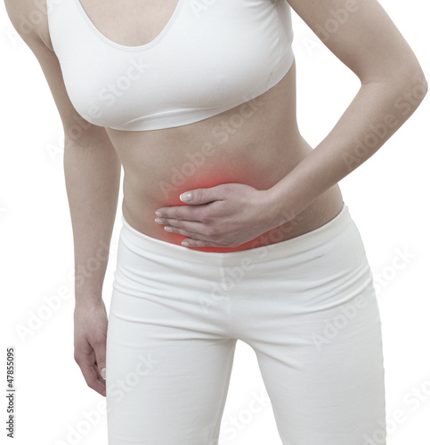 Acute pain in a woman abdomen © Lovrencg