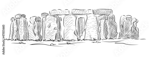 Vector World famous landmark collection : Stonehenge, England photo