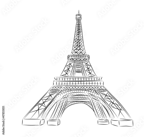 Fototapeta Naklejka Na Ścianę i Meble -  Vector World famous landmark collection : Eiffel tower , Paris
