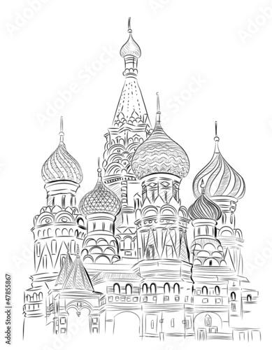 Vector World famous landmark collection : St. Basil, Moscow