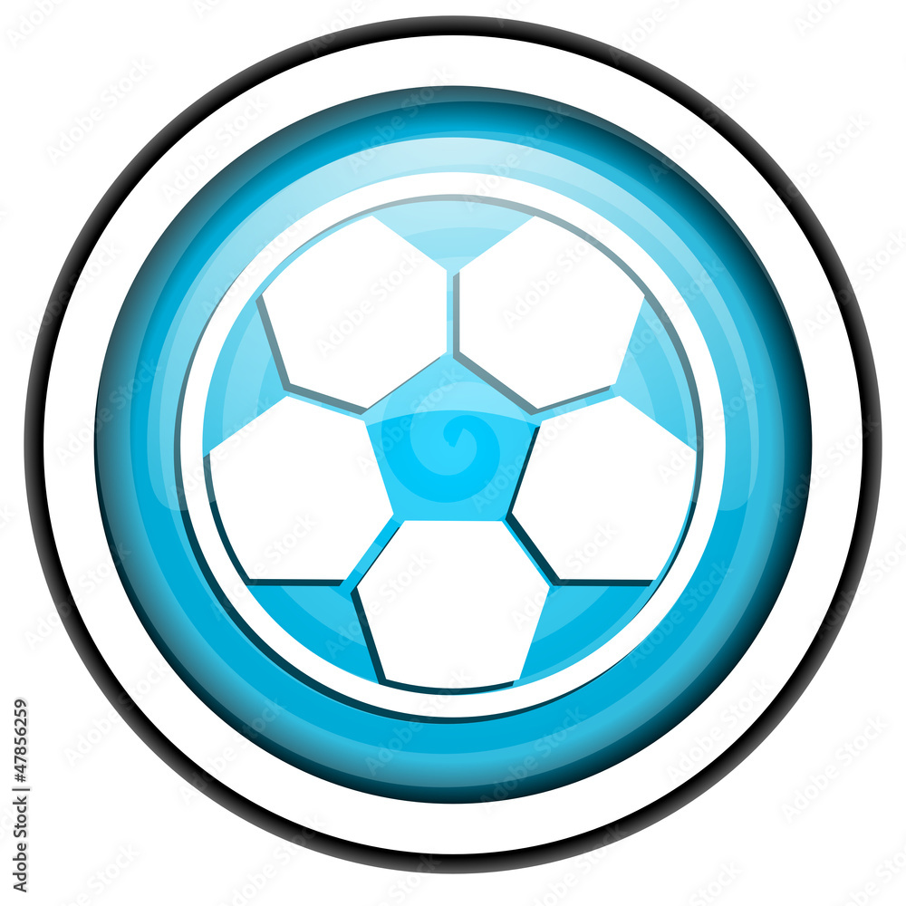 soccer blue glossy icon isolated on white background soccer blue glossy icon isolated on white background