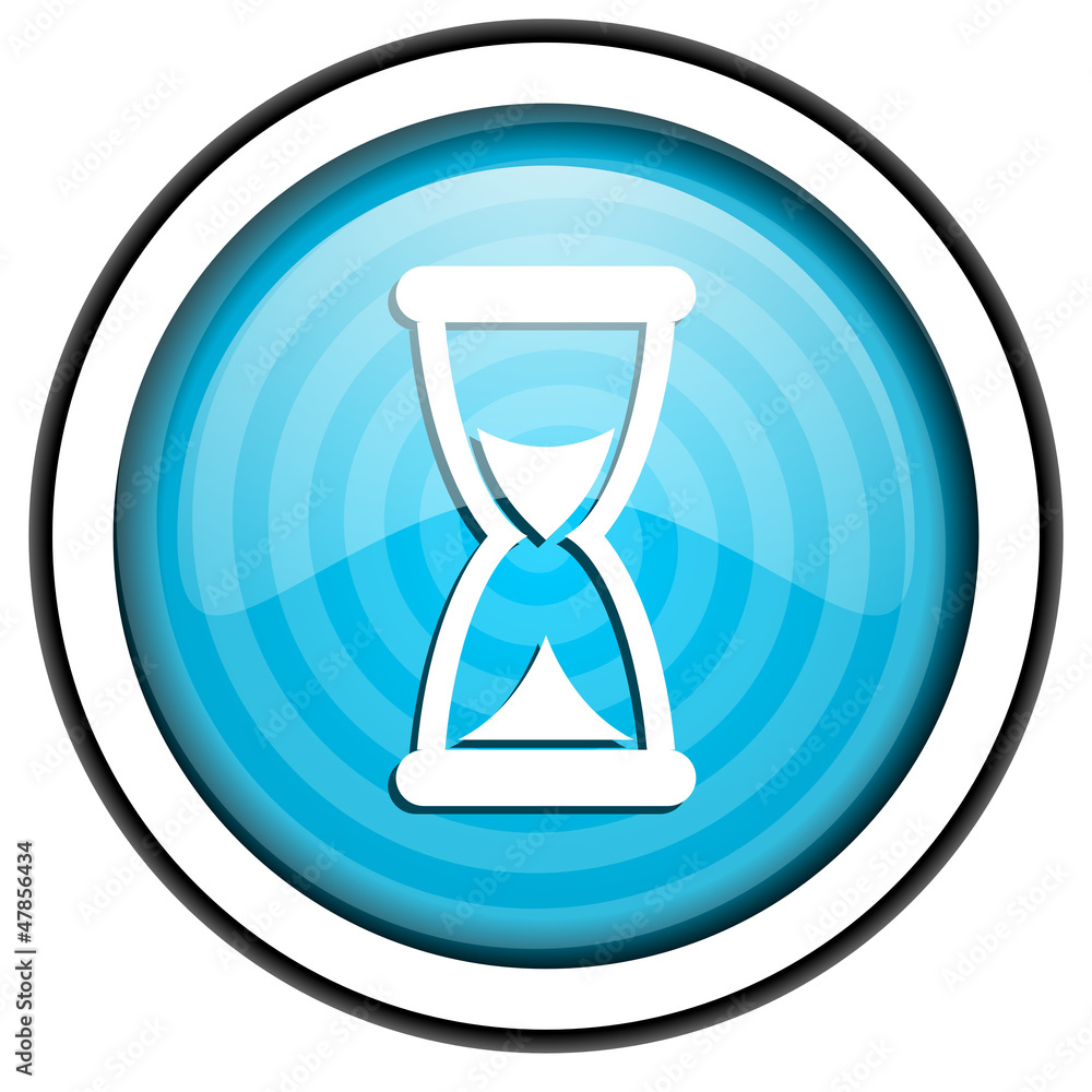 time blue glossy icon isolated on white background time blue glossy icon isolated on white background