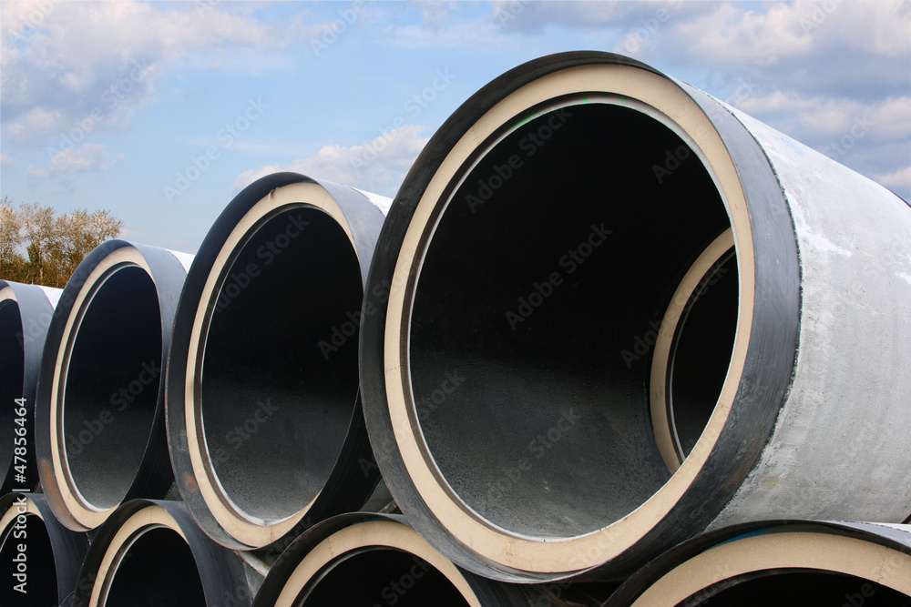 Stack of pipes of the big diameter Stack of pipes of the big diameter
