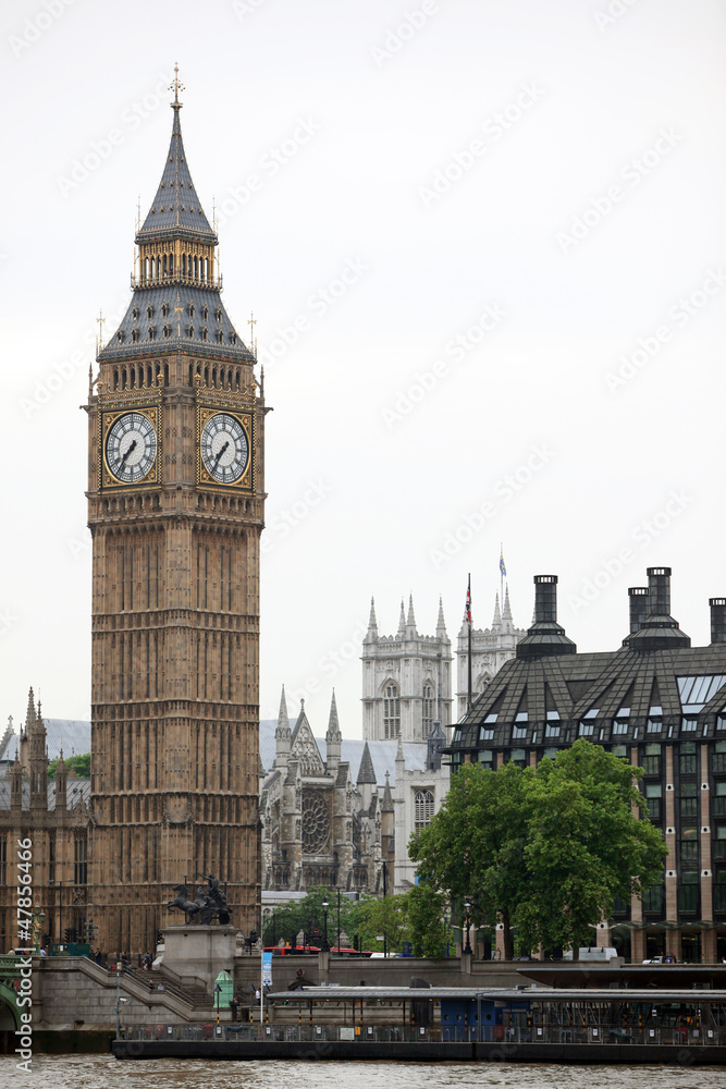 Big Ben and Westminster Abbey, London, UK