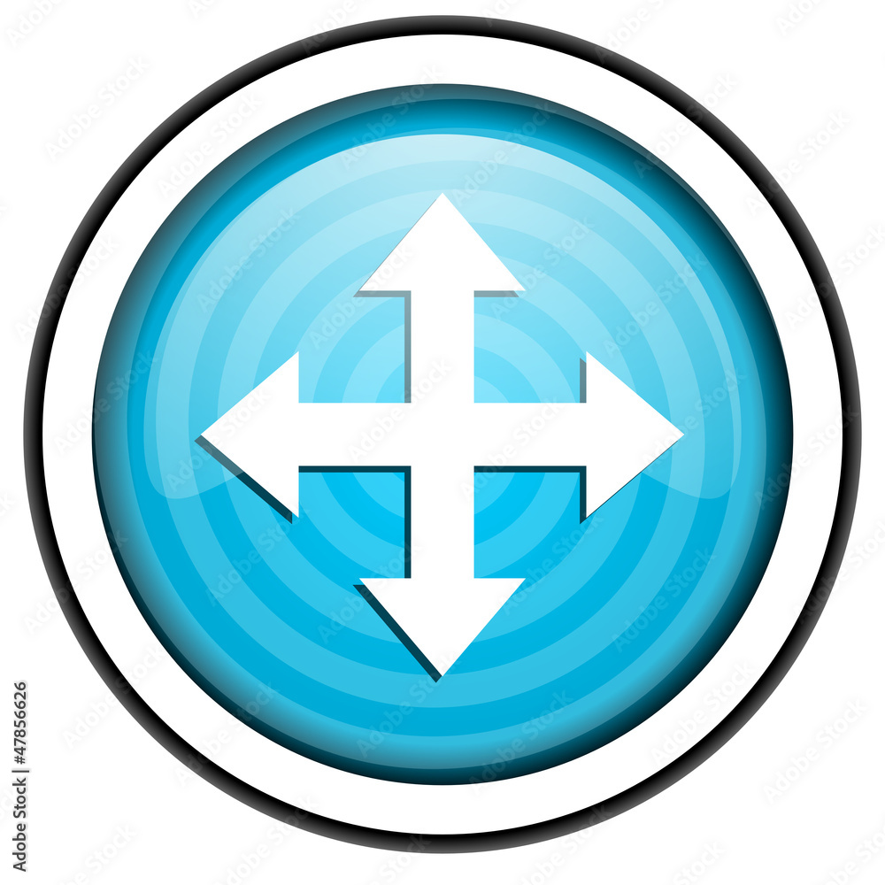 move arrow blue glossy icon isolated on white background move arrow blue glossy icon isolated on white background