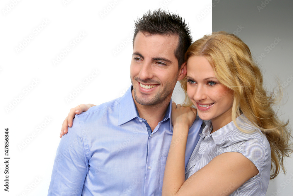 Portrait of cheerful couple looking away Portrait of cheerful couple looking away