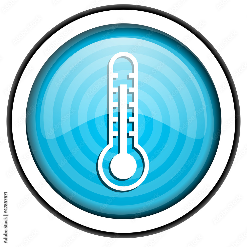 thermometer blue glossy icon isolated on white background thermometer blue glossy icon isolated on white background