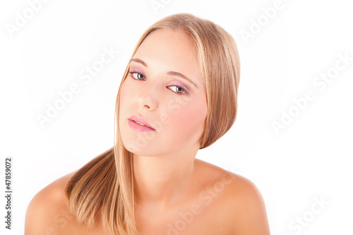 Portrait of a beautiful healthy young blonde woman