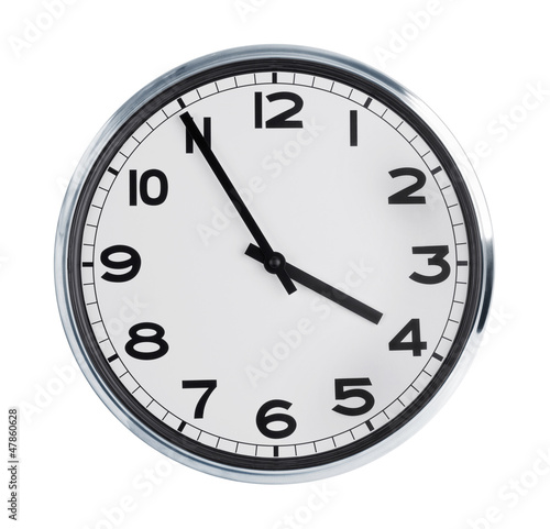 Round wall clock on a white background