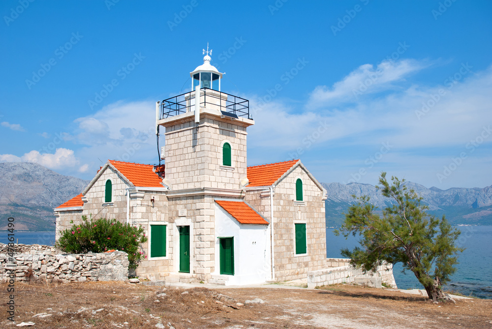 Stone Lighthouse on the Island of Hvar in Croatia