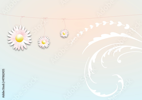 Zarter Frühlingshintergrund mit Blüten und Ornament
