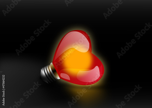Lampadina cuore vector