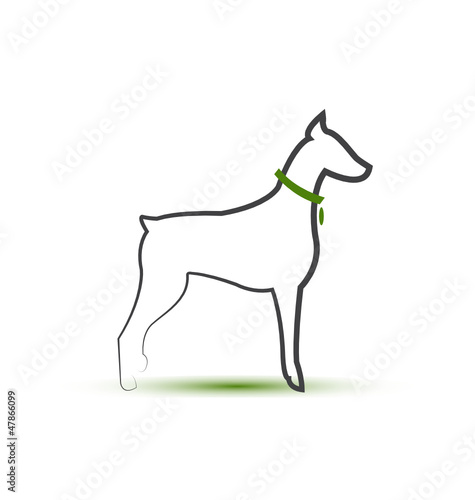 Dog silhouette stylized logo vector