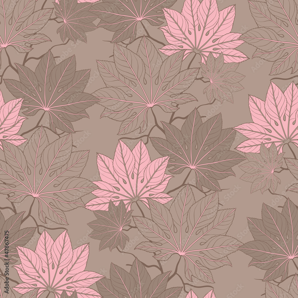 Vector illustration of leaves. (Seamless Pattern) Vector illustration of leaves. (Seamless Pattern)