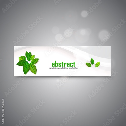 Green leaves banner