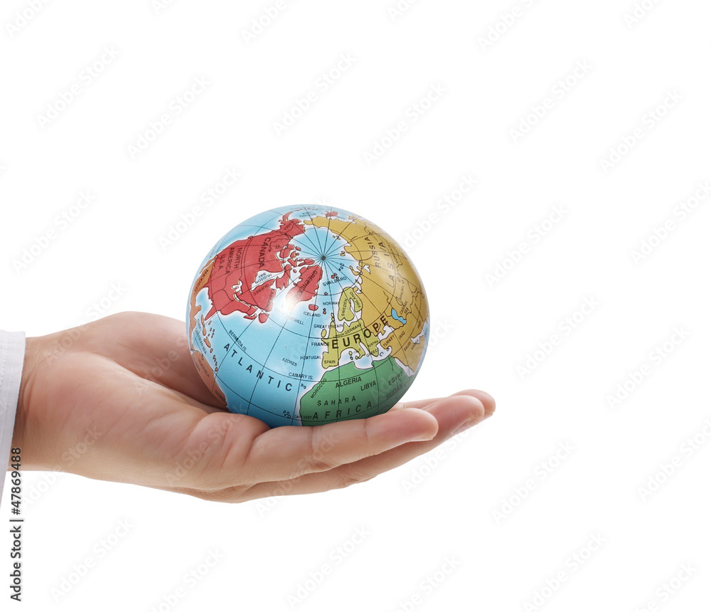 Globe in human hand Globe in human hand