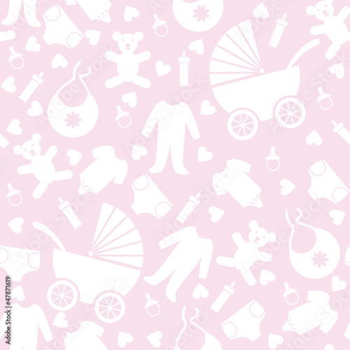 Seamless Pink Baby Background