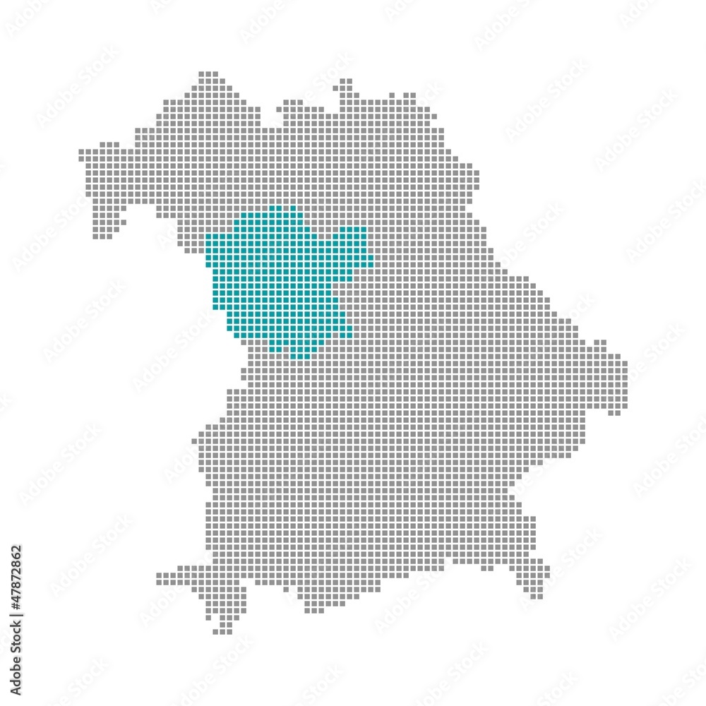 Mittelfranken  - Serie: Pixelkarte Bayerische Bezirke