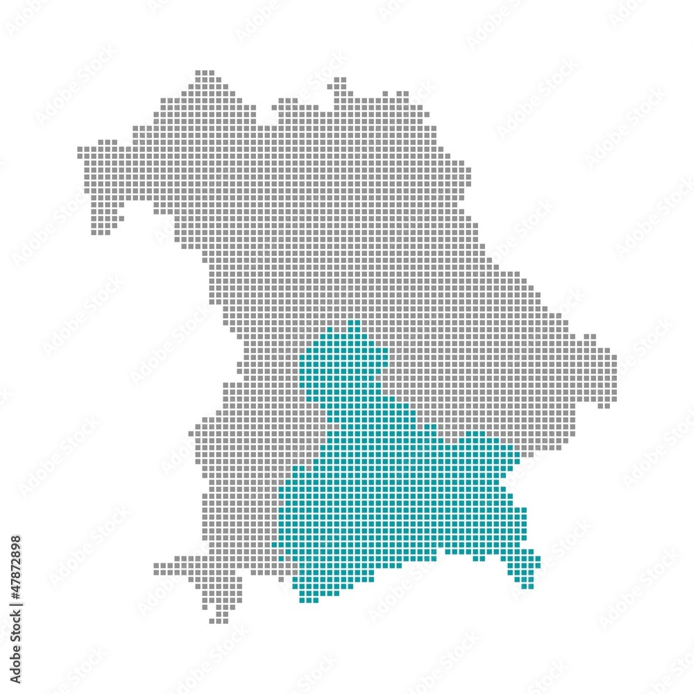 Oberbayern  - Serie: Pixelkarte Bayerische Bezirke