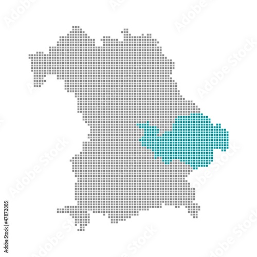 Niederbayern - Serie: Pixelkarte Bayerische Bezirke