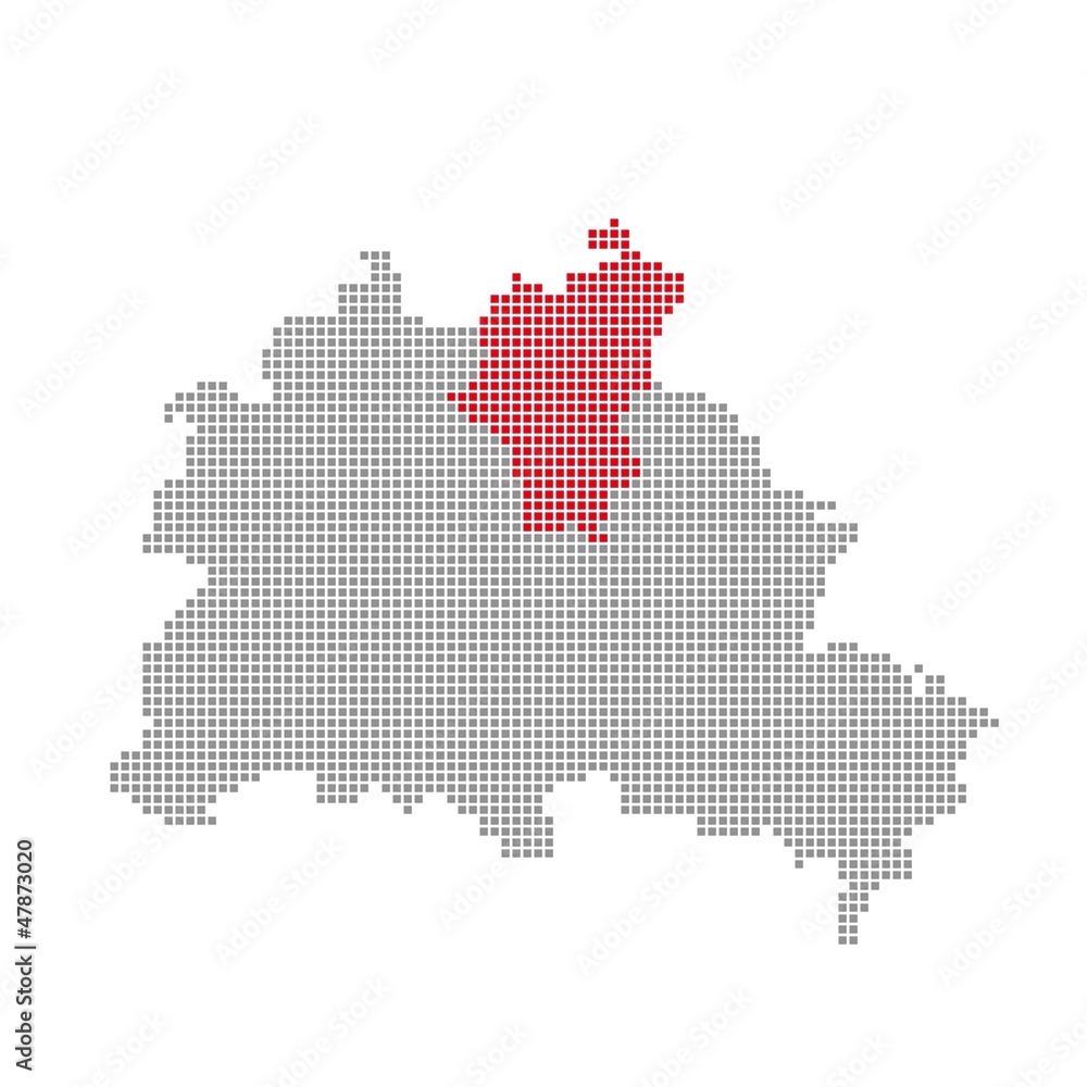 Pankow - Serie: Pixelkarte Berliner Stadtteile
