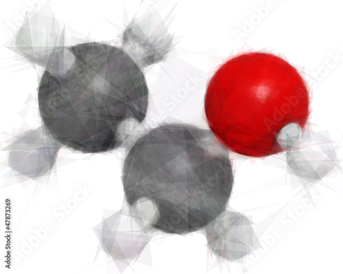 Ethanol (EtOH, ethyl alcohol) molecule. Stylized vector image