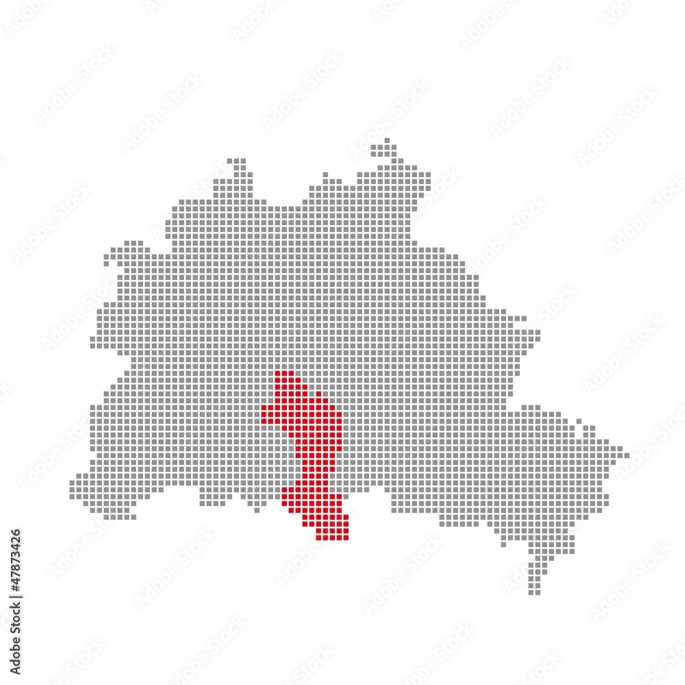 Tempelhof-Schöneberg - Serie: Pixelkarte Berliner Stadtteile