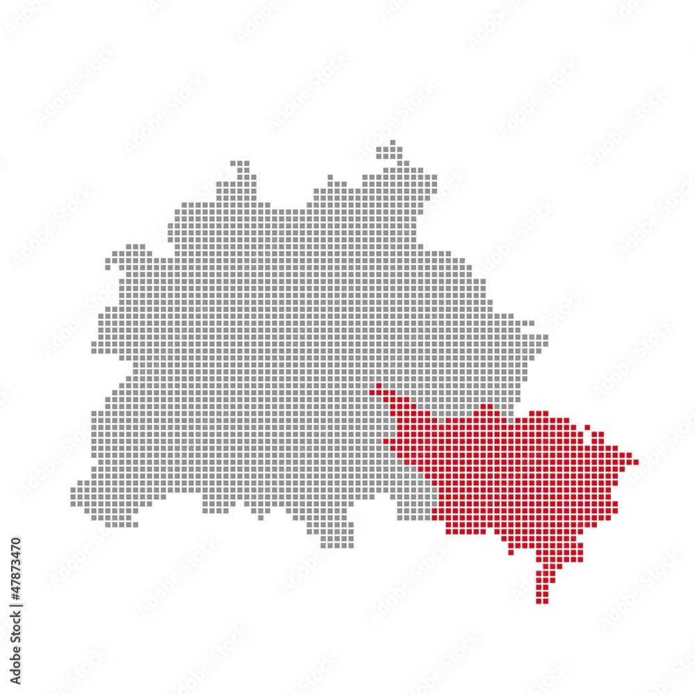 Treptow-Köpenick - Serie: Pixelkarte Berliner Stadtteile