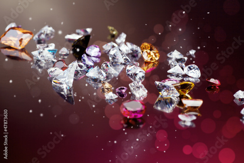 Set of many different gemstone