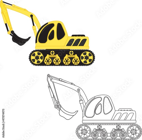 Dredge toy. Coloring book. Vector illustration