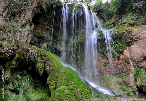 Falls above the entrance of the cave in Bulgaria