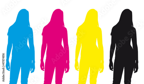 CMYK Silhouette Mädchen / Frau