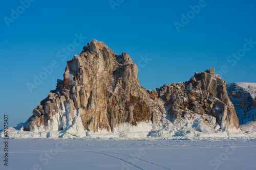 Mount Shaman. Olkhon Island in the winter