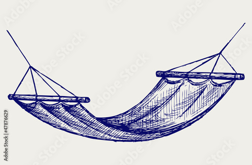 Hammock. Suspension device for the rest. Doodle style