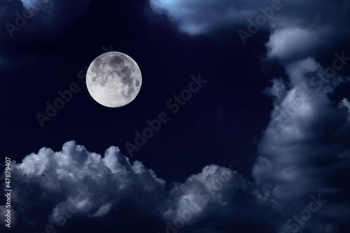 night sky with moon and clouds