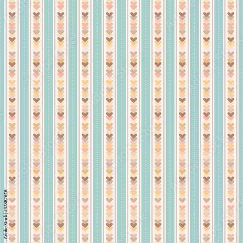 Seamless pattern with stripes and hearts