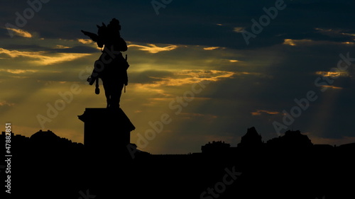 France Versailles Palace and Lui XIV sunbeams