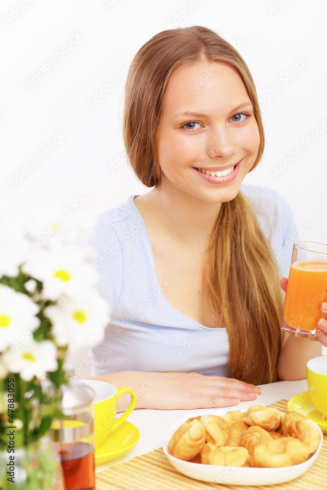Beautiful young woman drinking tea Beautiful young woman drinking tea