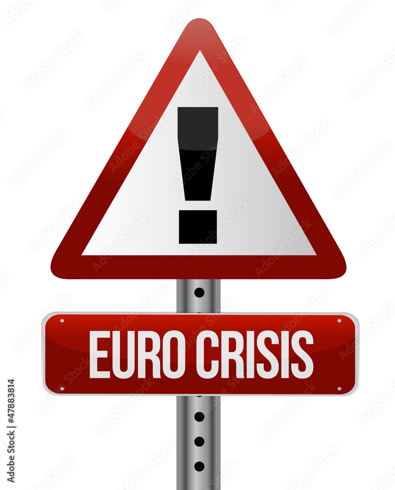 road traffic sign with a Euro crisis concept road traffic sign with a Euro crisis concept