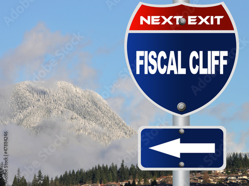 Fiscal cliff road sign