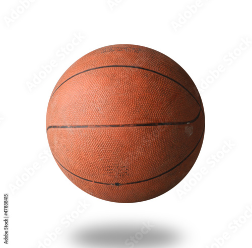 Old basketball isolated