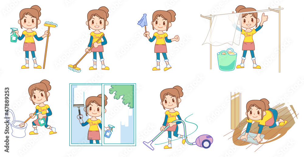 The mom who does housework - set The mom who does housework - set