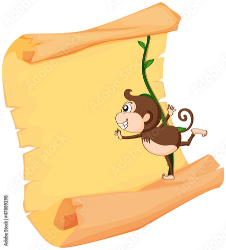 A monkey and a roll