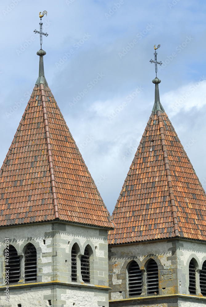 Die Zwillingstürme der Peter und Paulkirche auf der Insel Reiche