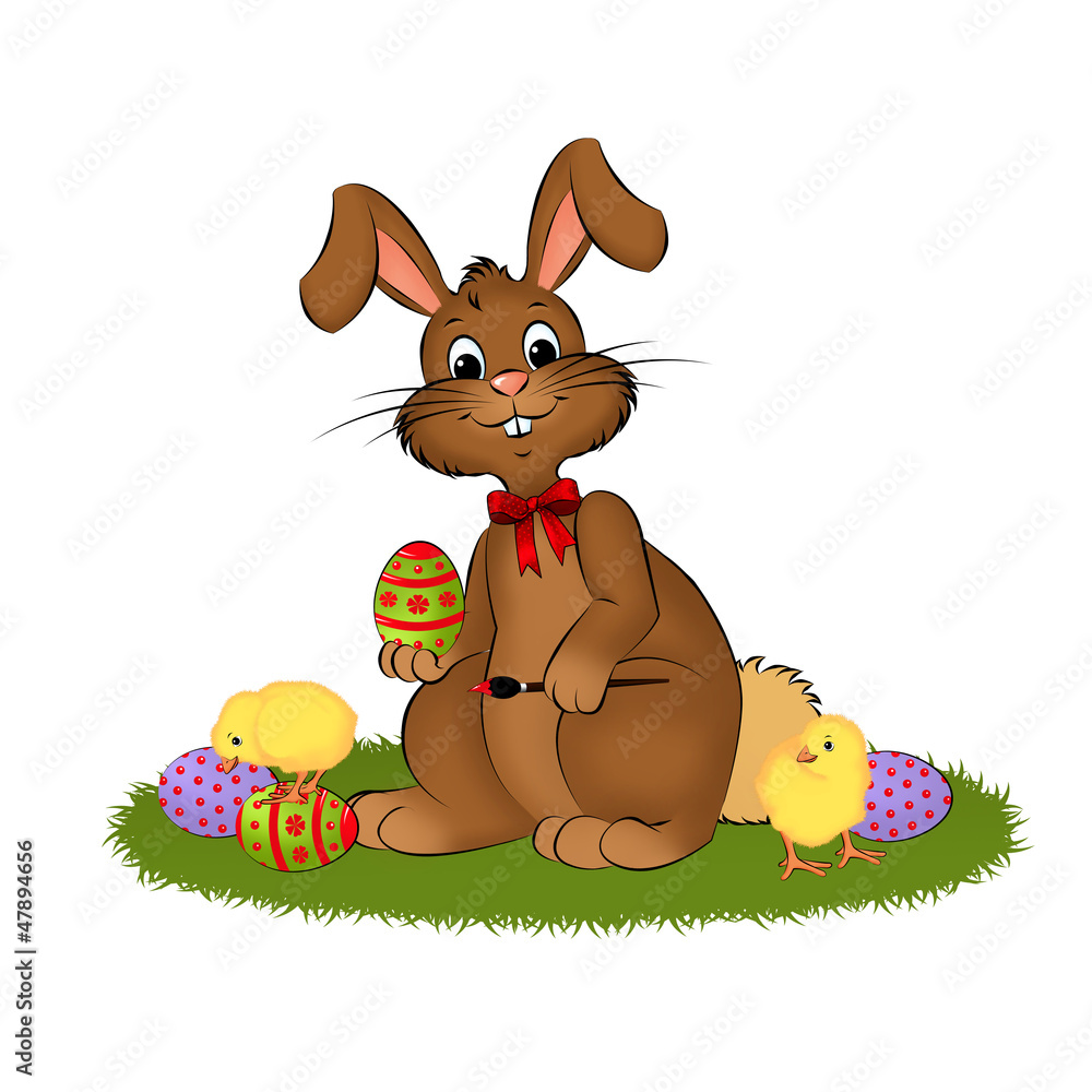 Osterhase mit Küken und Eiern Stock-Illustration | Adobe Stock Osterhase mit Küken und Eiern Stock-Illustration | Adobe Stock