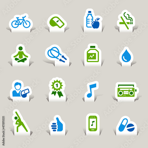 Paper Cut - Health and Fitness icons