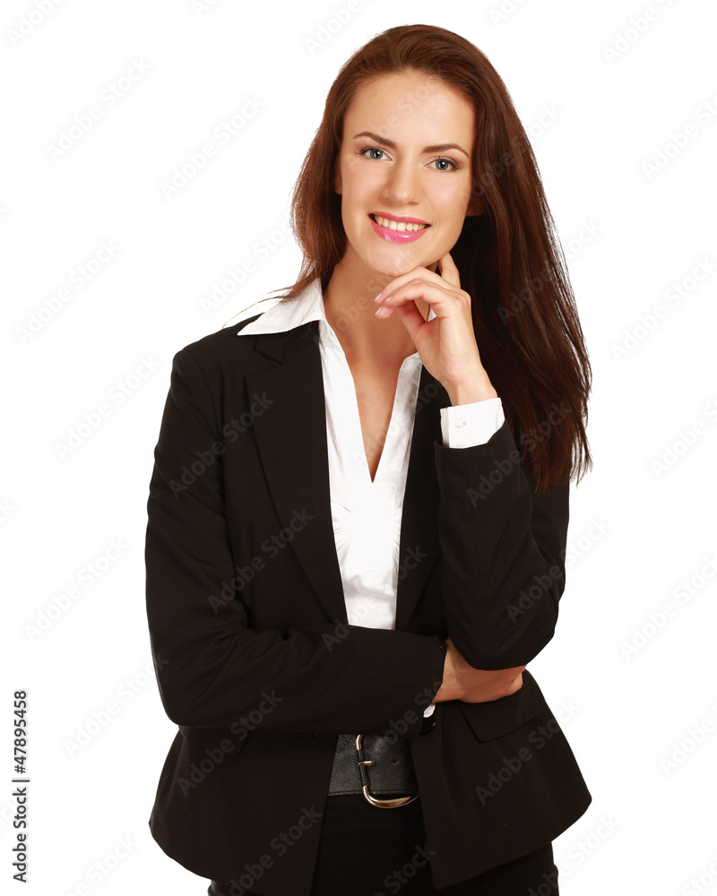 A beautiful woman standing with her arms folded A beautiful woman standing with her arms folded
